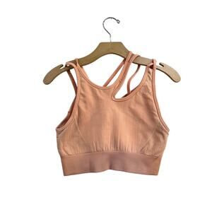 Gymshark Strappy Sports Bra Orange Seamless Workout Activewear Sz L